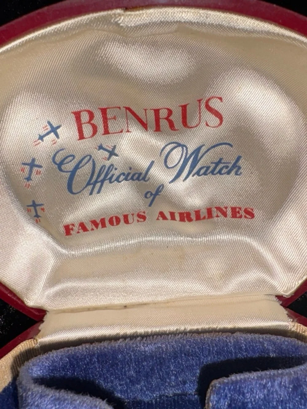 Benrus Official Watch Of Famous Airlines Vintage Watch Box Case